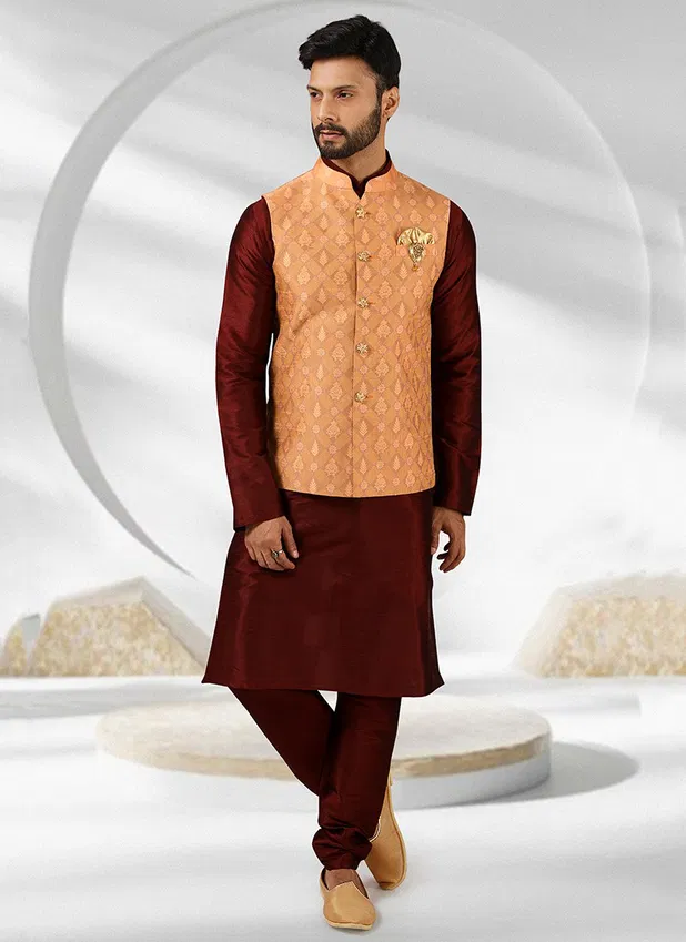 Festive Wear Kurta Pajama With Jacket Mens Collection